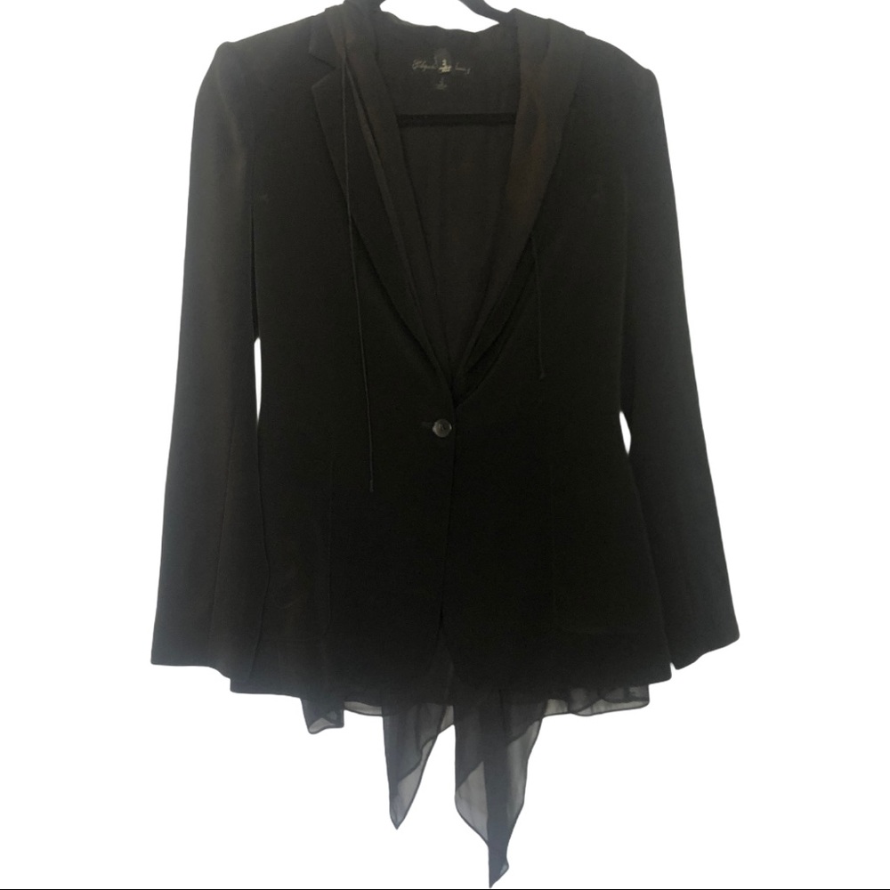 Elizabeth and James Black Hooded Oversized Blazer